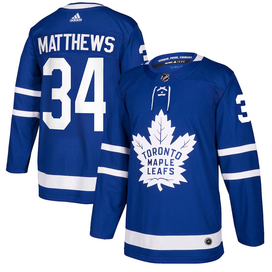 Men Toronto Maple Leafs #34 Auston Matthews adidas Blue Authentic Player NHL Jersey